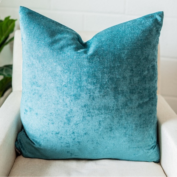 1 Rodeo Home Chenille Accent Square Throw Aqua Turquoise Pillows 24" x 24" - Picture 5 of 10